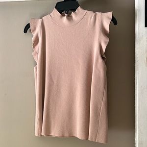 Ann taylor ruffle sleeve dusty pink shirt